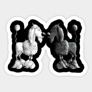 Black And White dog Sticker